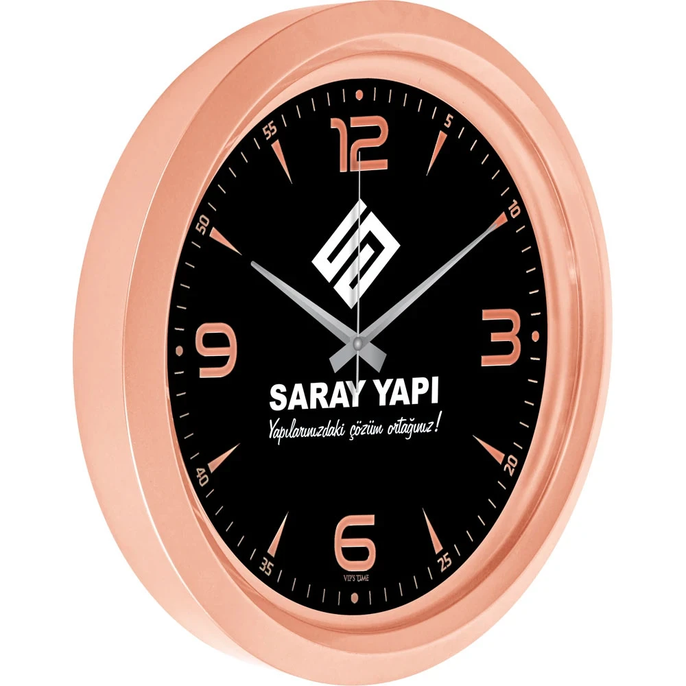 V30-743-B Metalize Duvar Saati Firmalara Özel Baskı
