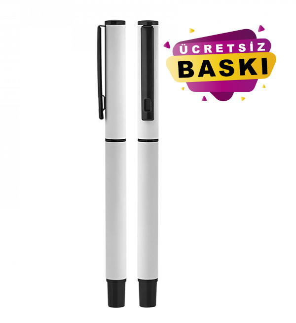 Beyaz Renk 2025 BELEK Metal Roller Promosyon Kalem Süper Jel Refil 1023 Model