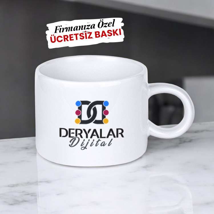 Porselen Motto Fincan Bardak Firmaya Özel Logo Baskılı